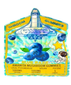 Buy Blue Razz Boarding Pass Amanita Mushroom Gummies 1000mg