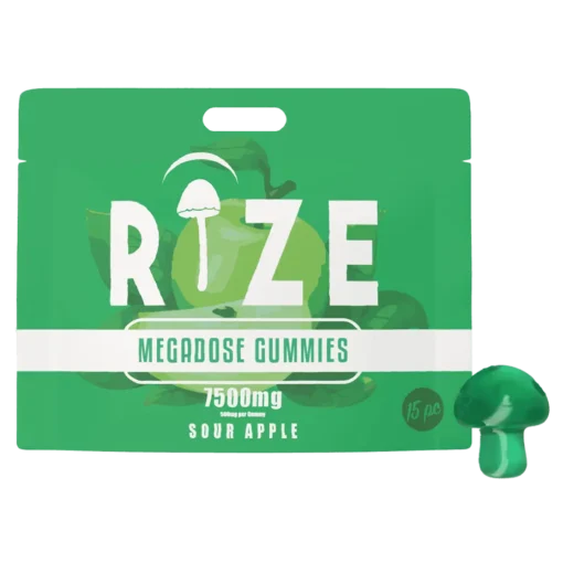 Buy Rize Sour Apple Mushroom Gummies 7500mg
